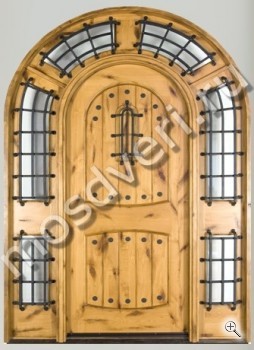 Арочная входная дверь с ковкой и стеклом ВДА-71 - купить от производителя Мосдвери Арочная входная дверь с ковкой и стеклом ВДА-71