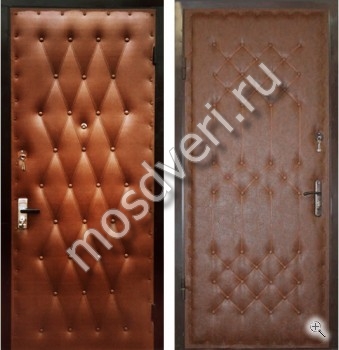 Металлическая дверь: Винилискожа дутая + Винилискожа дутая №2 - купить от производителя Мосдвери Металлическая дверь: Винилискожа дутая + Винилискожа дутая №2
