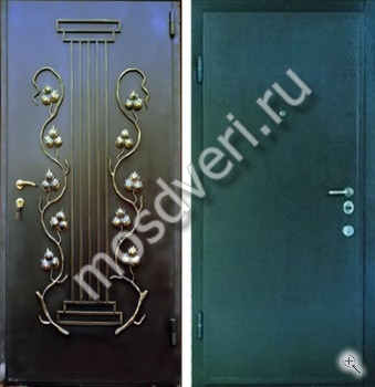 Железная дверь с порошковым напылением и ковкой - купить от производителя Мосдвери Железная дверь с порошковым напылением и ковкой